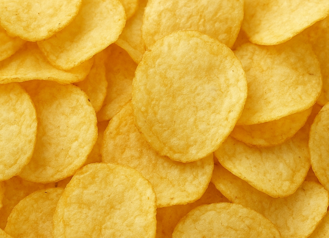 Are potato chips, being thinly sliced, lower in carbohydrates than the same weight of boiled potatoes?