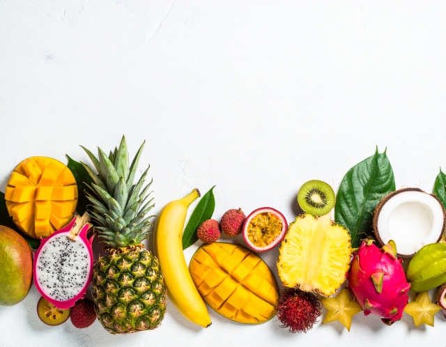 Although tropical fruits are high in sugar, does consuming a moderate amount help with blood sugar management?